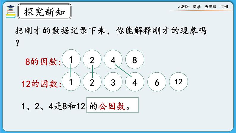 人教版数学五年级下册 4.4.1《最大公因数及其求法》课件+教案+练习04