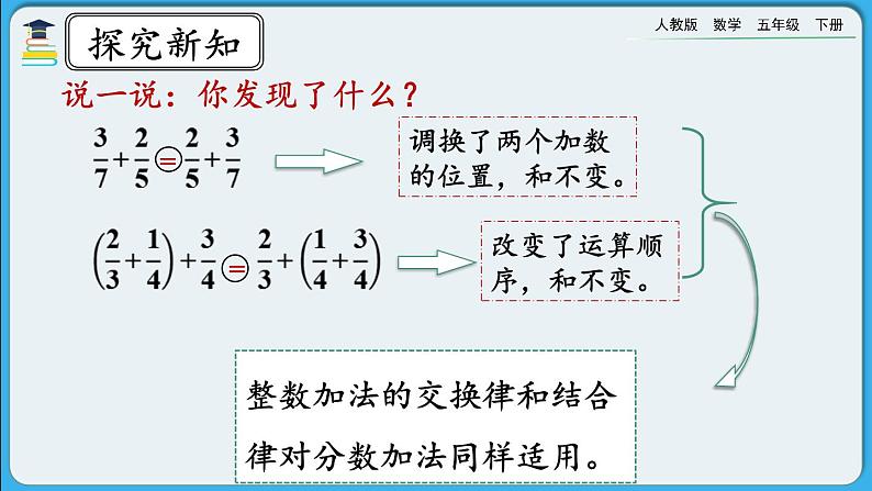 人教版数学五年级下册 6.3.2《分数加减法的简便算法》课件+教案+练习06