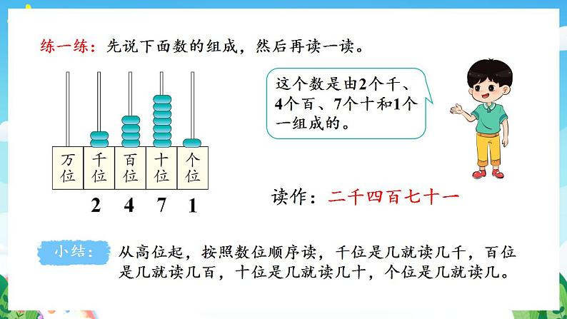 人教版数学二年级下册 7.5《万以内数的读写》课件+教案+分层练习+课前课中课后任务单06