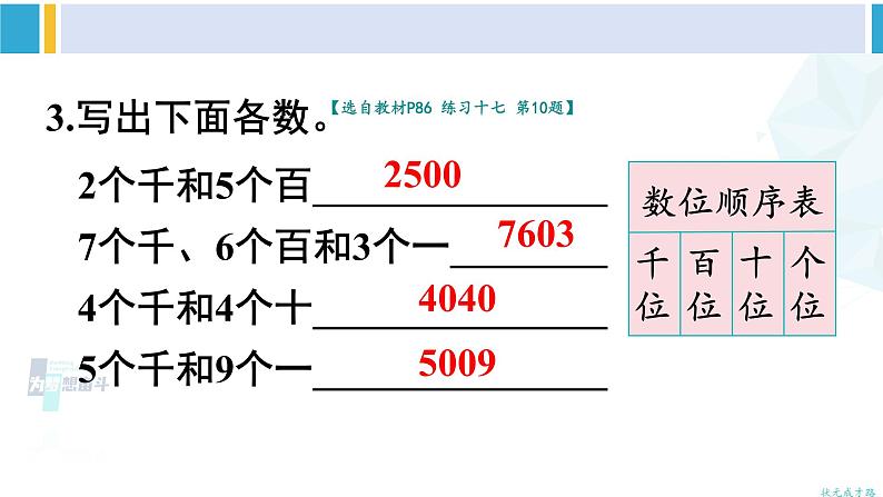 人教版二年级数学下册 7 万以内数的认识 练习课（教材第85~87页）（教学课件）06