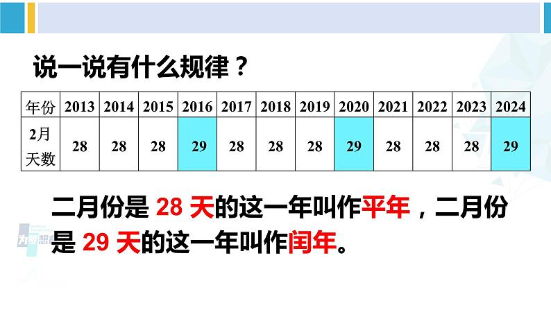 人教版三年级数学下册 6 年、月、日 第2课时 年、月、日（2）（教学课件）03