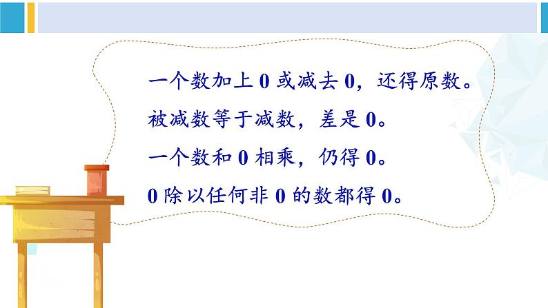 人教版四年级数学下册 1 四则运算 第3课时 有关0的运算（教学课件）第4页