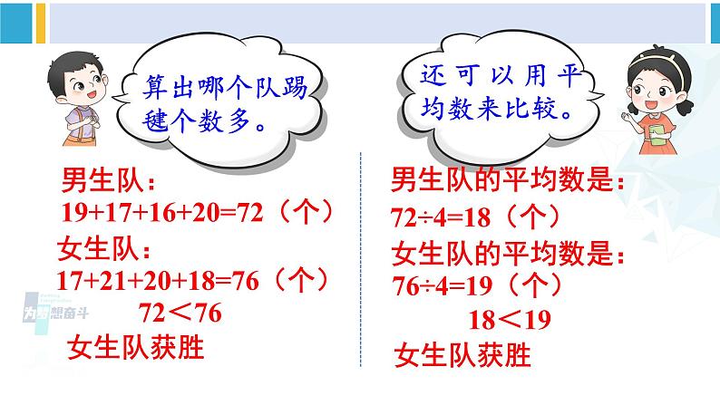 人教版四年级数学下册 8 平均数与条形统计图 第2课时 平均数（2）（教学课件）第3页