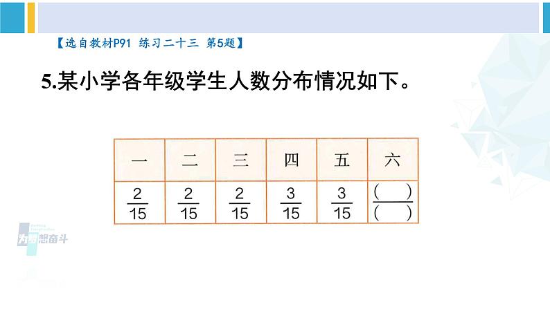 人教版五年级数学下册 6 分数的加法和减法 练习二十三（教学课件）06