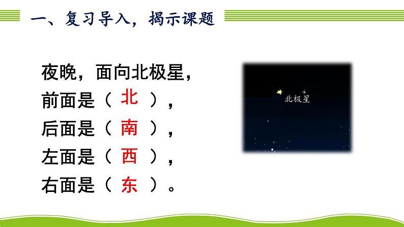 人教版三年级数学下册 1 位置与方向(一) 2.平面图上辨认东、南、西、北（教学课件）01