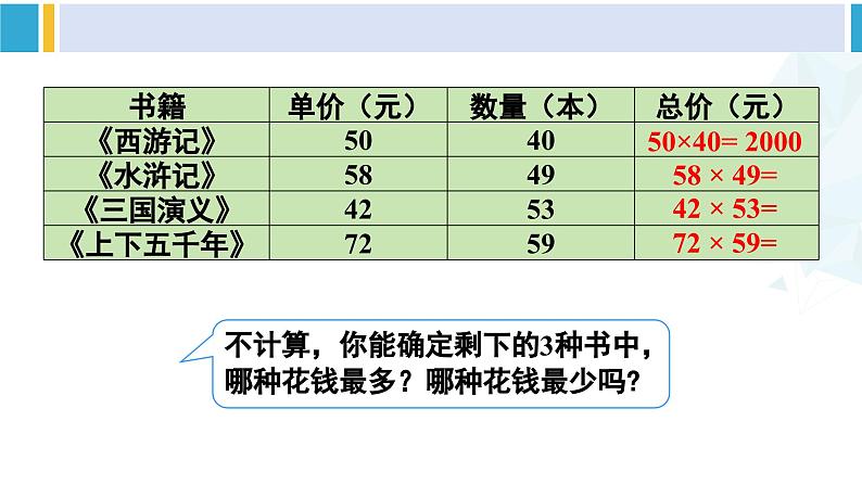 人教版三年级数学下册 9 总复习 1.两位数乘两位数 除数是一位数的除法（教学课件）第6页