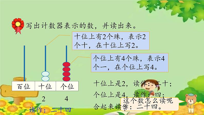 冀教版数学一年级下册 第三单元 100以内数的认识-第四课时  数位、数的读写 课件07