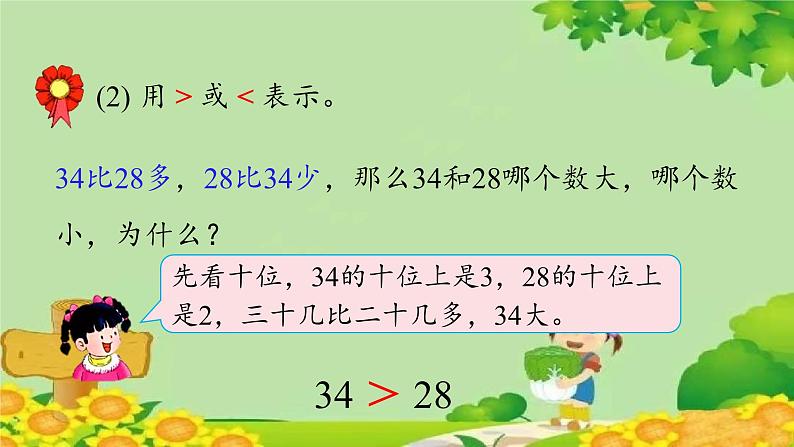 冀教版数学一年级下册 第三单元 100以内数的认识-第六课时 数的大小 课件05