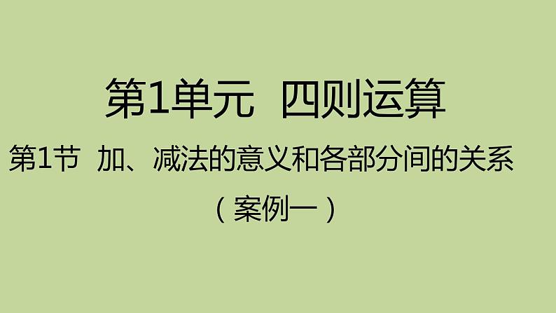 人教版数学四年级下册1.1 加、减法的意义和各部分间的关系 （1）课件第1页