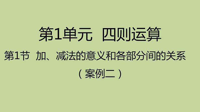 人教版数学四年级下册1.2 加、减法的意义和各部分间的关系 （2）课件01