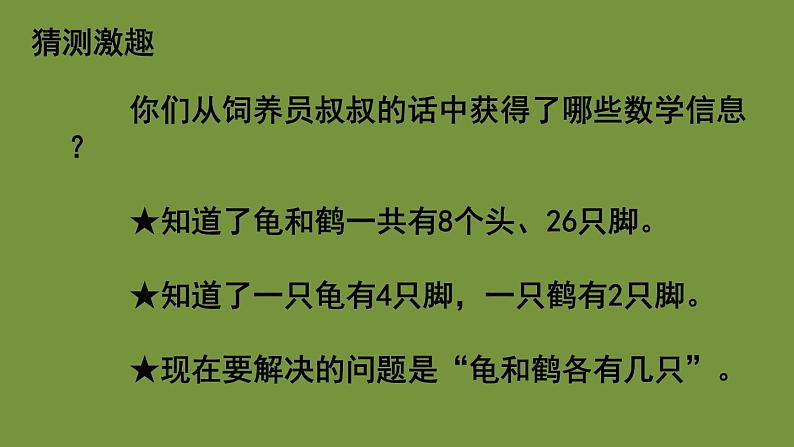 人教版数学四年级下册数学广角——鸡兔同笼 课件第3页