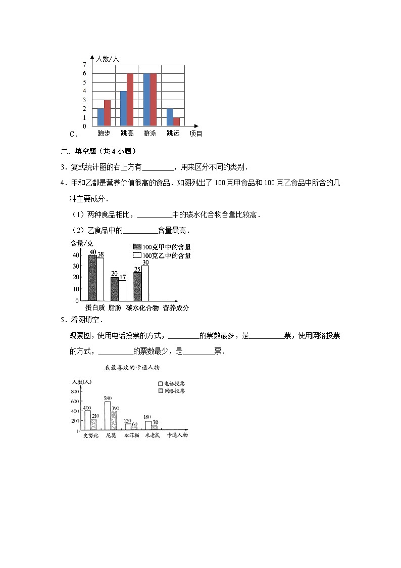 8.1复式条形统计图（培优篇）2023_2024学年下学期小学数学北师大新版五年级同步分层作业第3页