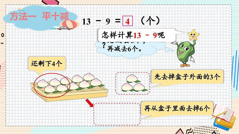 苏教版 数学 一年级 下册 第1单元 第1课时  十几减9 PPT课件07