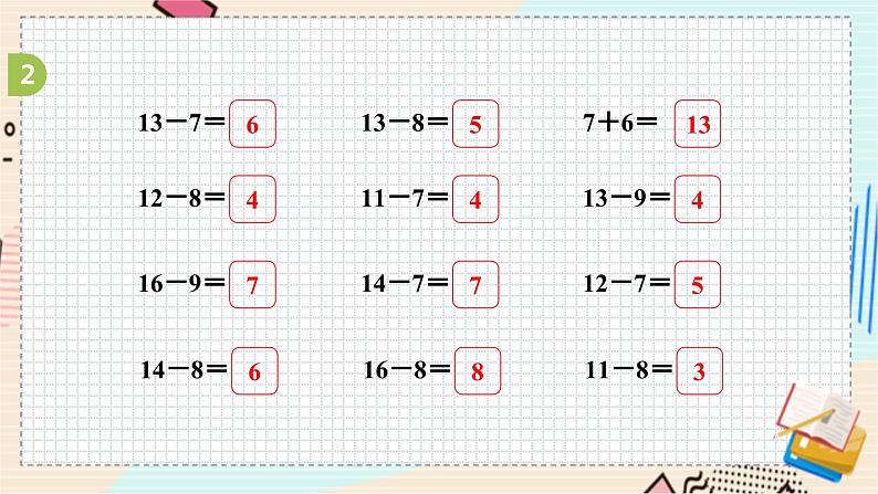 苏教版 数学 一年级 下册 第1单元 第6课时  练习二（2） PPT课件第6页