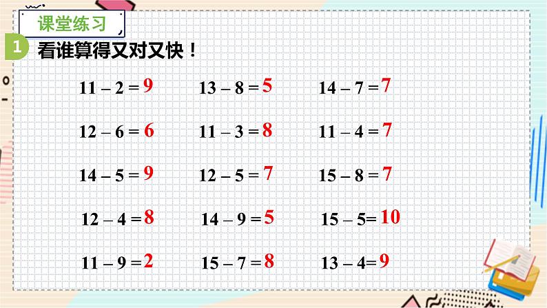 苏教版 数学 一年级 下册 第1单元 第9课时  练习三（2） PPT课件第5页