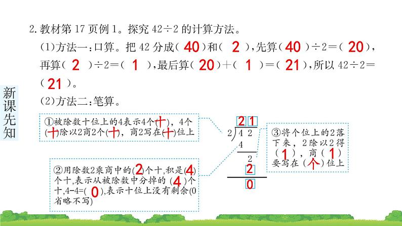 三下第二单元第1节一位数除两位数的笔算除法预习题及课课练课件第4页