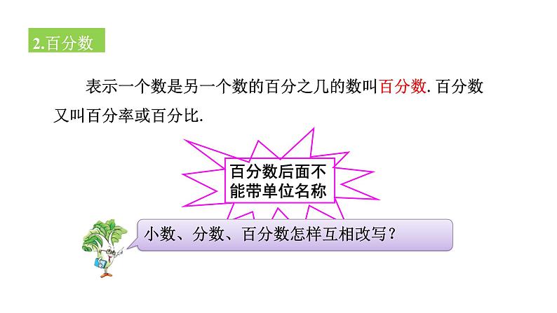 苏教版六年级下册数学第七单元总复习数与代数第3课《分数、百分数的认识》课件第8页