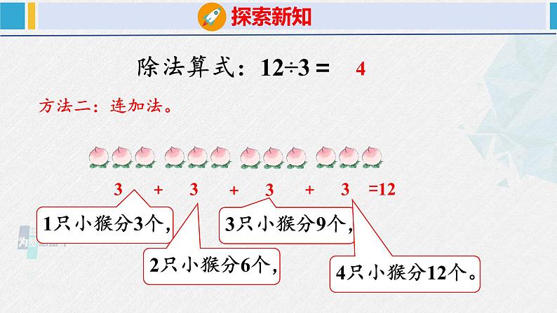 人教版二年级数学下册  第2单元  表内除法（一）2.3用2~6的乘法口诀求商（1）（课件）第7页