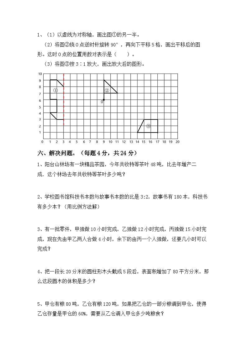 小升初综合复习题(试题)-+2023-2024学年六年级下册数学人教版第3页