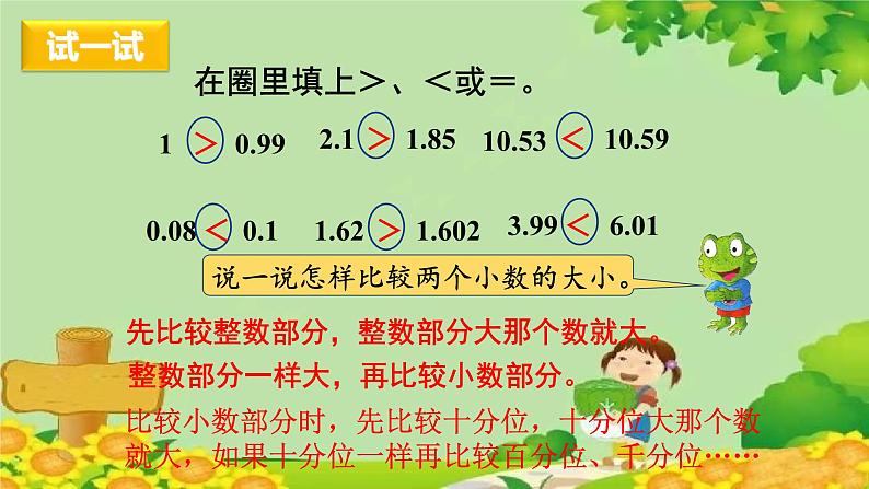 冀教版数学四年级下册 第六单元 小数的认识-第三课时 小数的大小比较及性质课件第3页