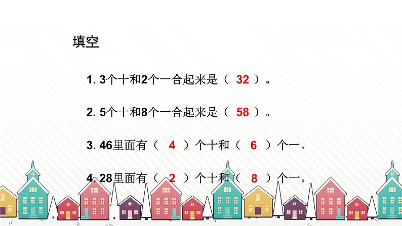 人教版数学一年级下册 四、100以内数的认识-第8课时  整十数加一位数及相应的减法课件第3页