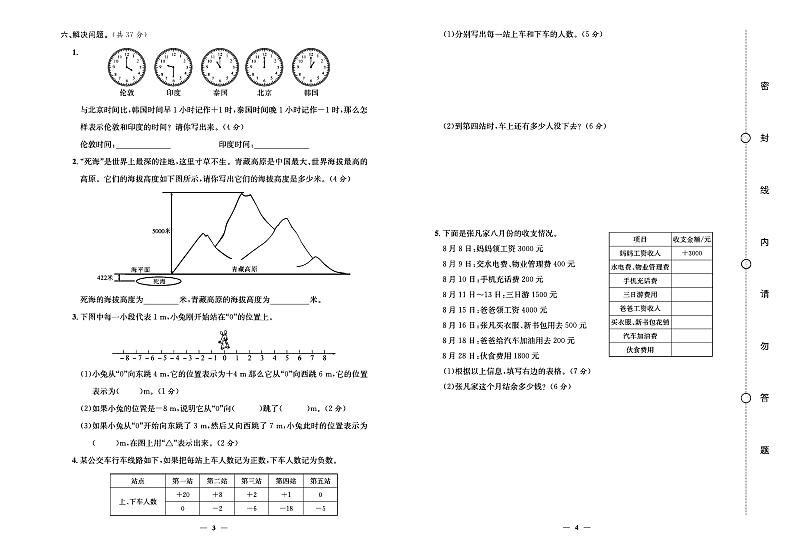 2024年春季六年级下册数学人教版试卷_单元+月考+期中期末+专题+答案（pdf版）02