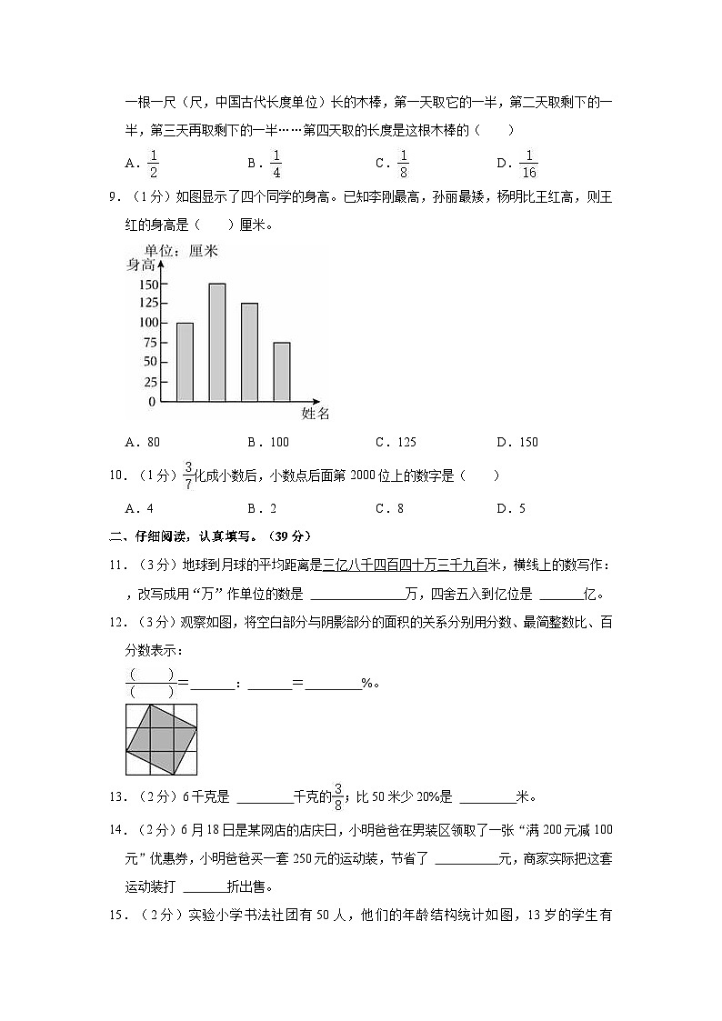 2023年江苏省淮安市涟水县小升初数学试卷02