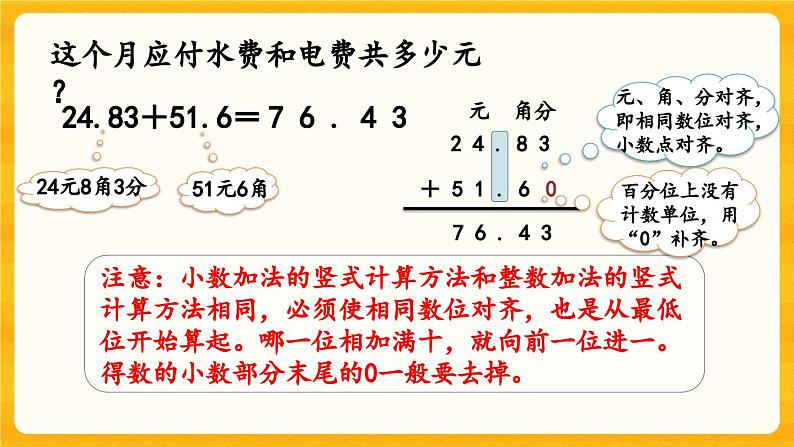 西师大版四年级下册数学7.1《 小数的加法和减法》课件05