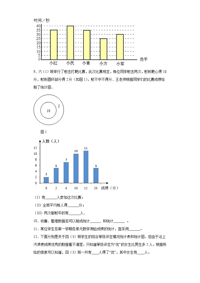 4.2统计综合应用巩固练习 西师大版数学六年级下册第2页