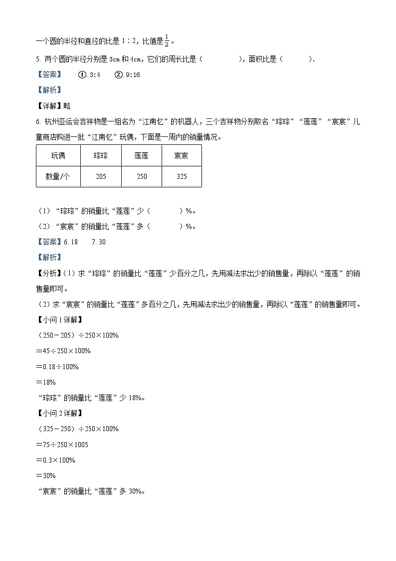 2023-2024学年吉林省白城市通榆县育才学校等校人教版六年级上册期末测试数学试卷第3页