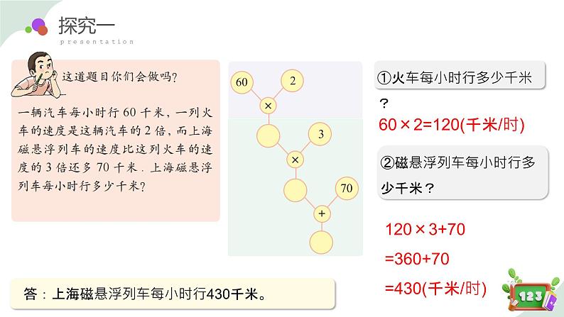 1.4(3)解决问题-三步计算（教学课件）-四年级数学下册 沪教版07