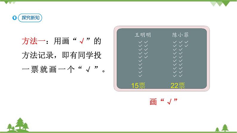 人教版二年级数学下册 1 数据收集整理-第2课时 不同方法整理数据课件第4页