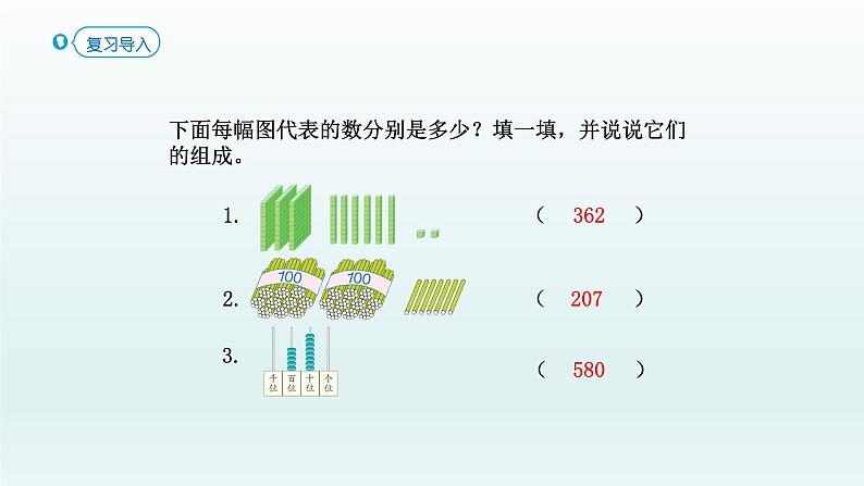 人教版二年级数学下册 7 万以内数的认识-第3课时 1000以内数的认识（3）课件第2页