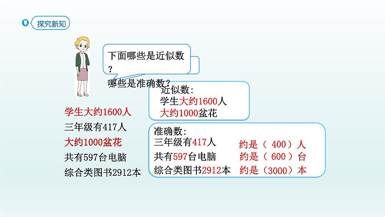 人教版二年级数学下册 7 万以内数的认识-第7课时 准确数 近似数课件06