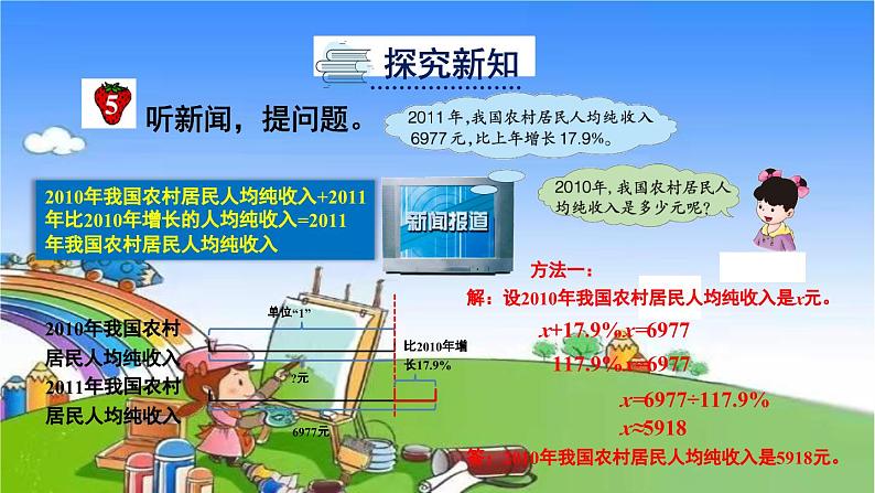 冀教版数学六年级上册 五 百分数的应用-1.一般应用问题课件05