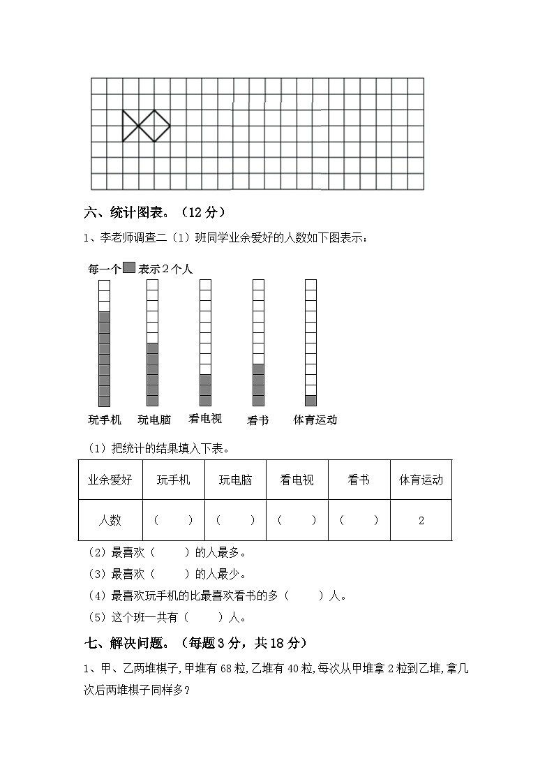 期末测试卷（试题）-2023-2024学年二年级下册数学人教版第3页
