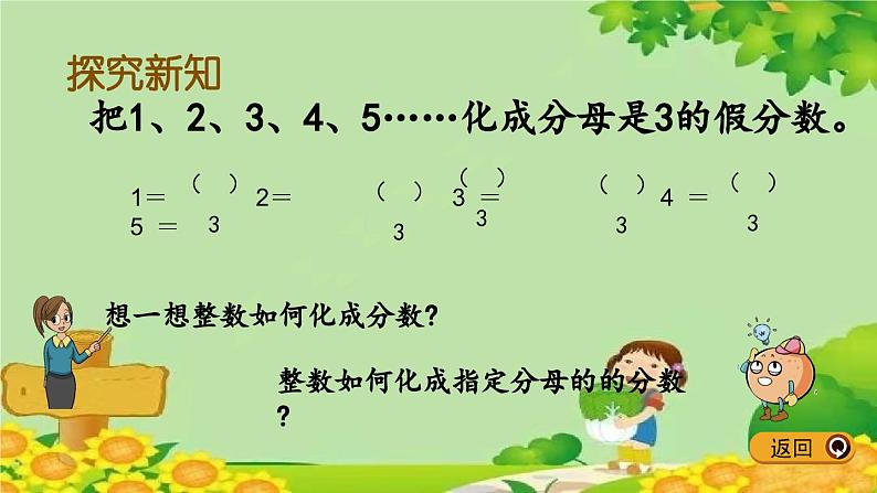 冀教版数学五年级下册 2.2 假分数与带分数的互化课件03