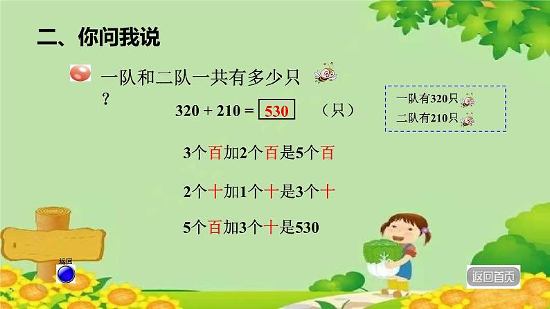 青岛版数学二年级下册 第4单元 万以内的加减法（一）三位数加减三位数（不进位、不退位）的笔算课件第5页