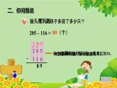 青島版數(shù)學二年級下冊 第六單元 萬以內的加減法（二）被減數(shù)中間有0的退位減法第一課時課件