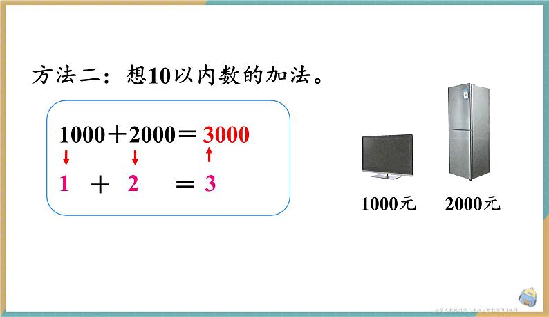 人教版小学数学二年级下册7.8《整百、整千数的加减法》课件05