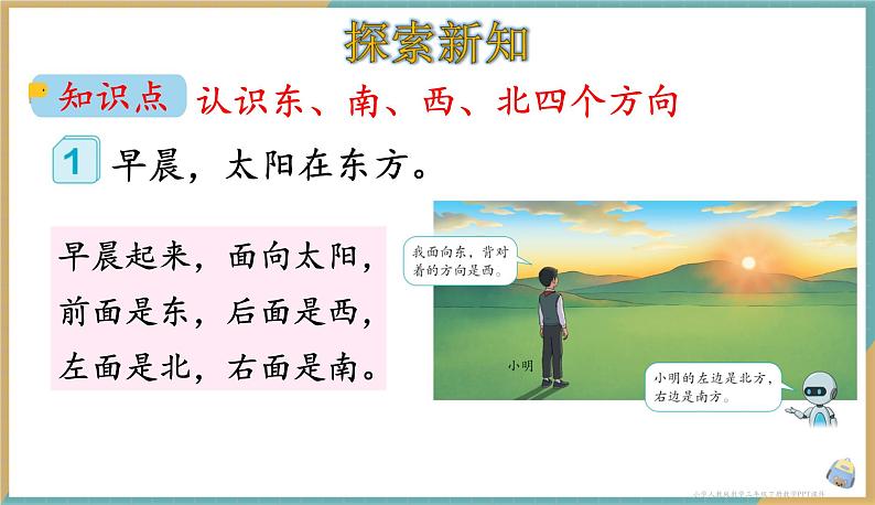 人教版小学数学三年级下册1.1 认识东、南、西、北四个方向 课件第2页