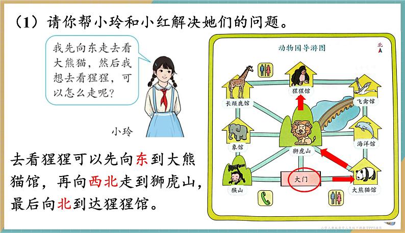 人教版小学数学三年级下册1.4 《简单的路线图》课件第4页