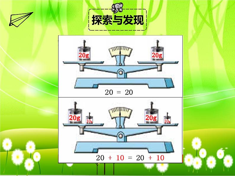 苏教版数学五年级下册 第一单元 简易方程-第二课时 等式的性质和解课件第7页