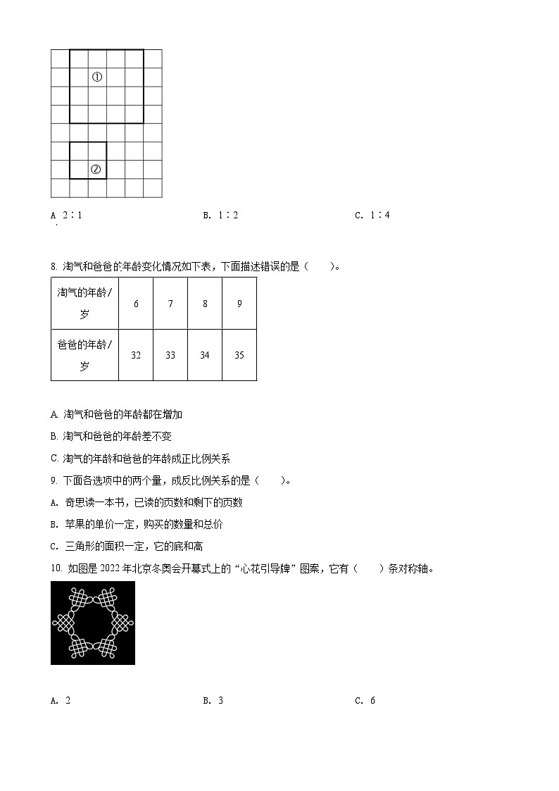 精品解析：辽宁省沈阳市于洪区2022年北师大版小升初考试数学试卷(原卷版+解析)02