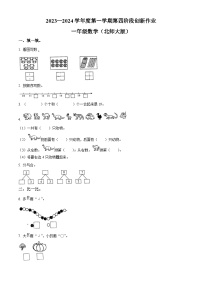 2023-2024学年陕西省咸阳市永寿县永太乡余家庄小学北师大版一年级上册期末第四阶段创新作业数学试卷（原卷版+解析版）