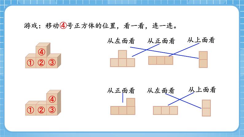 人教版数学四年级下册 2.2《从同一位置观察不同物体的形状》课件+教案+分层练习+课前课中课后任务单05