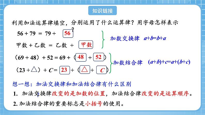 人教版数学四年级下册 3.2《加法运算定律的应用》课件+教案+分层练习+课前课中课后任务单04