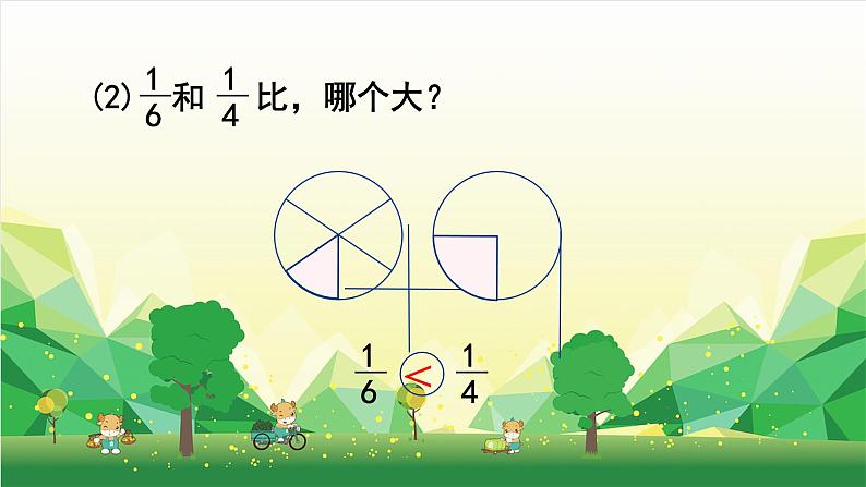 冀教版数学三年级下册 第8单元 分数的初步认识-第3课时 比较分数的大小课件第4页