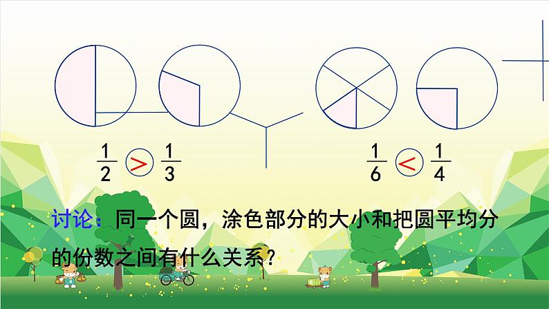 冀教版数学三年级下册 第8单元 分数的初步认识-第3课时 比较分数的大小课件第5页