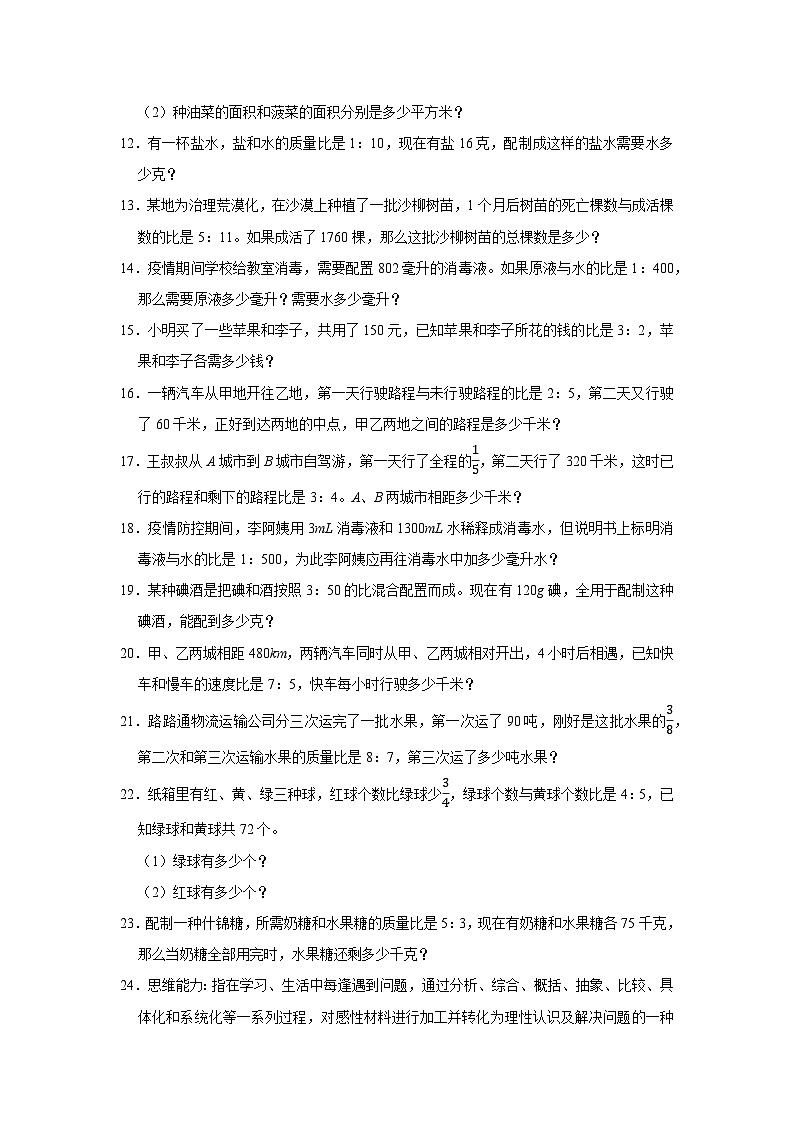 苏教版2023-2024学年六年级下册数学尖子生培优  第三单元 解决问题的策略应用题（知识精讲+典题精练）第3页